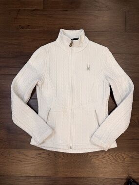 Spyder Cable Knit Full-Zip Sweater Jacket Size Small - C31-058